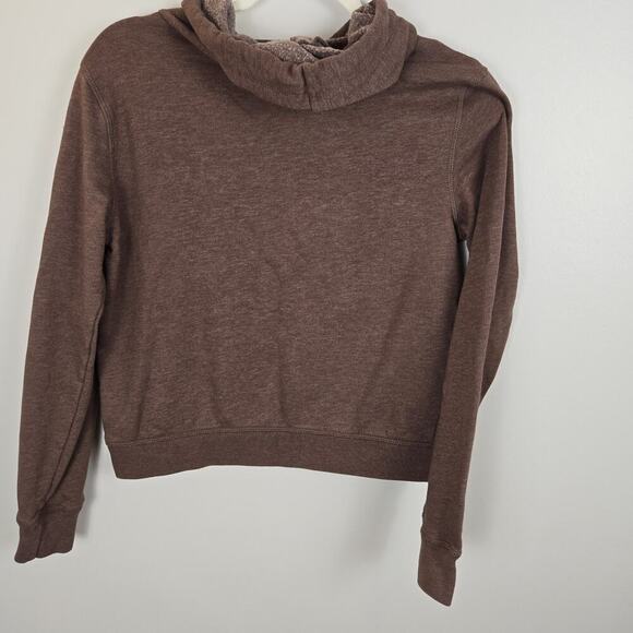AEROPOSTALE Aero Original Brand EST 1987 NYC Brown Cropped Hoodie Copper Letters - Picture 4 of 6